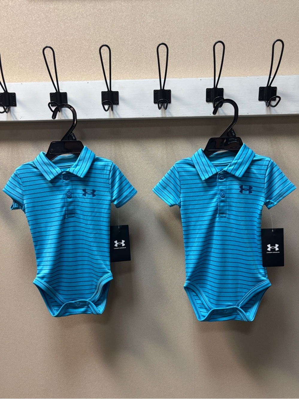Under Armour Grow With Me 3-6mo + 6-9mo Toddler Polo Bodysuit in Fresco Blue